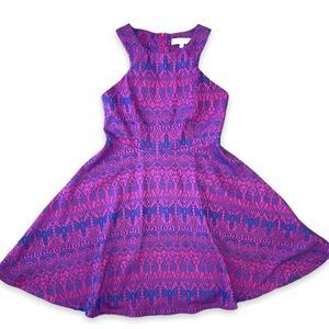 Hot Pink and Blue Design Dress